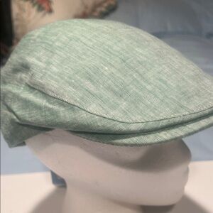 Light Mint Linen Newsboy Cap